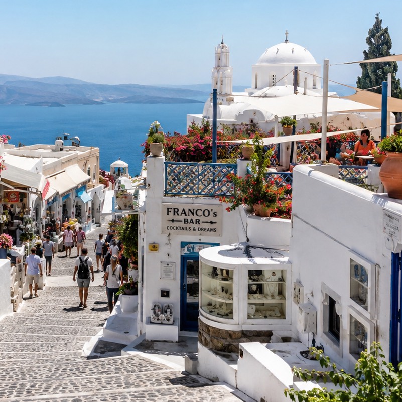 Over Santorini